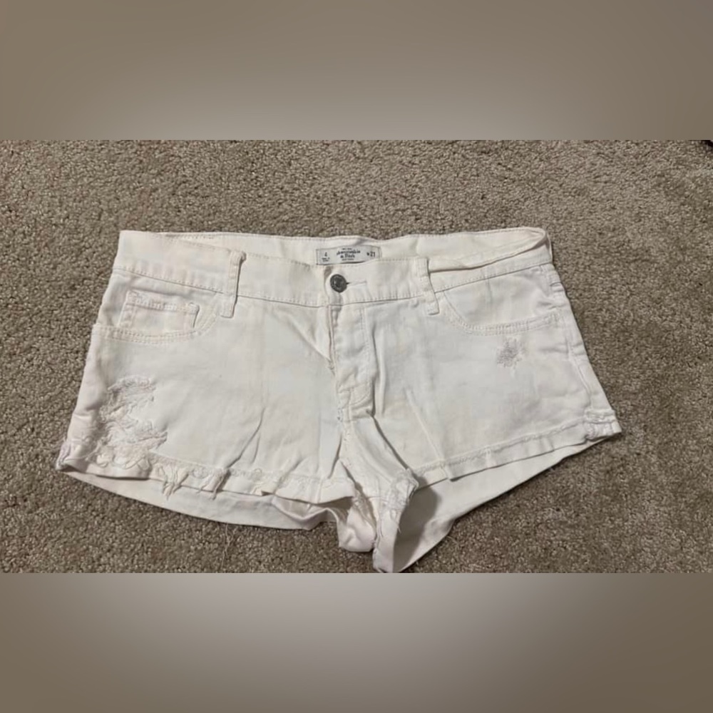 Abercrombie and Fitch white jean shorts